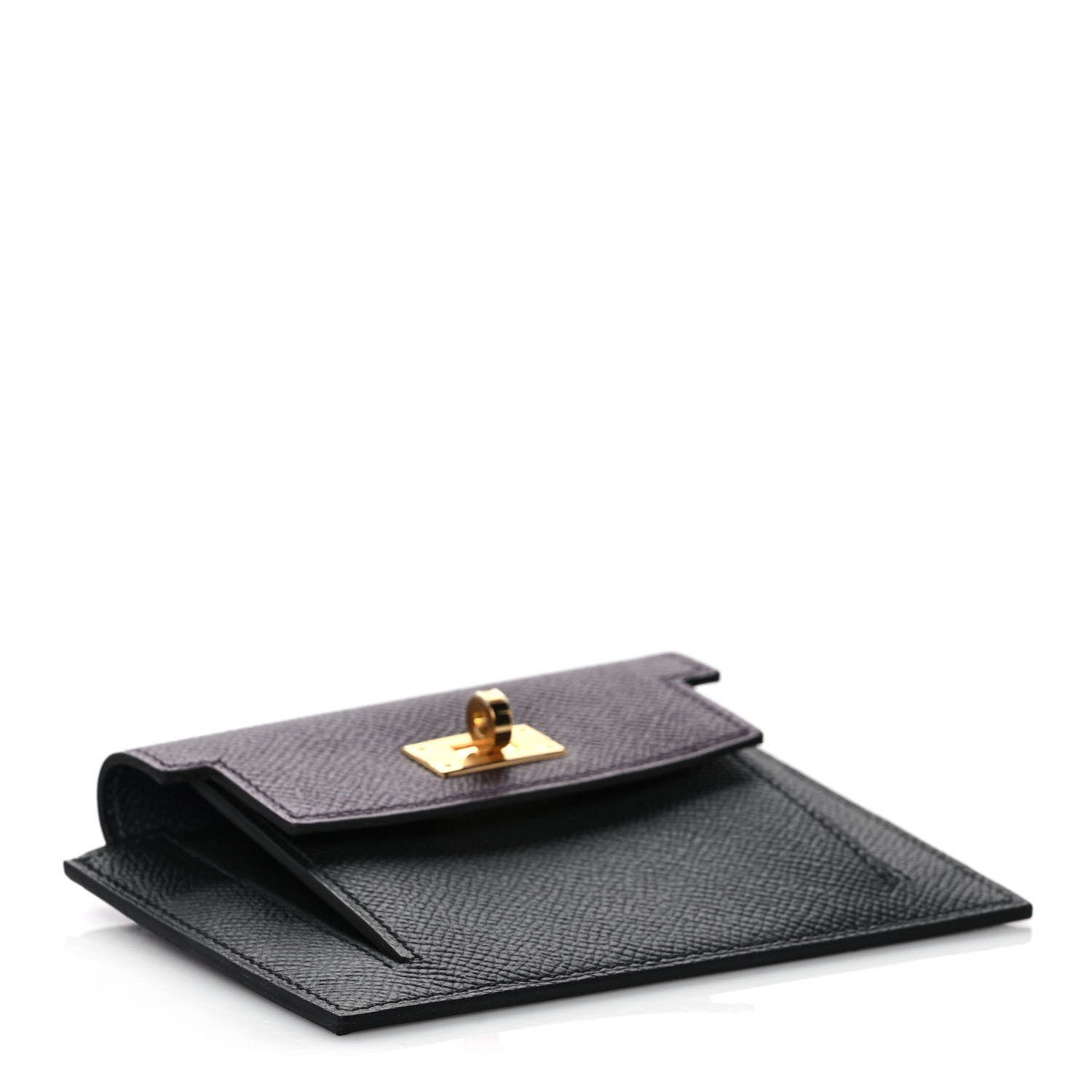 Hermes Epsom Tri-Color Kelly Pocket Compact Wallet Rouge Sellier Black Bleu Saphir 4 of 8
