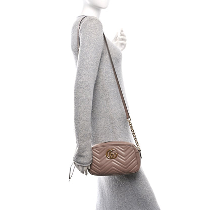 Gucci Calfskin Matelasse Small GG Marmont Chain Shoulder Bag Porcelain Rose 2 of 12