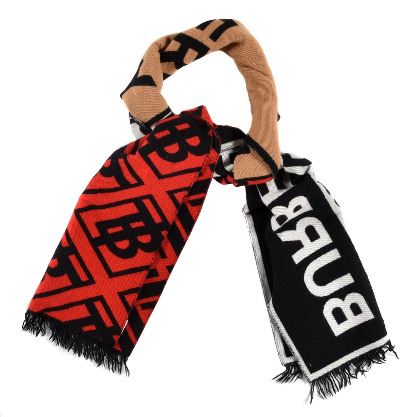 Wool Silk Kingdom Logo Football Scarf Black