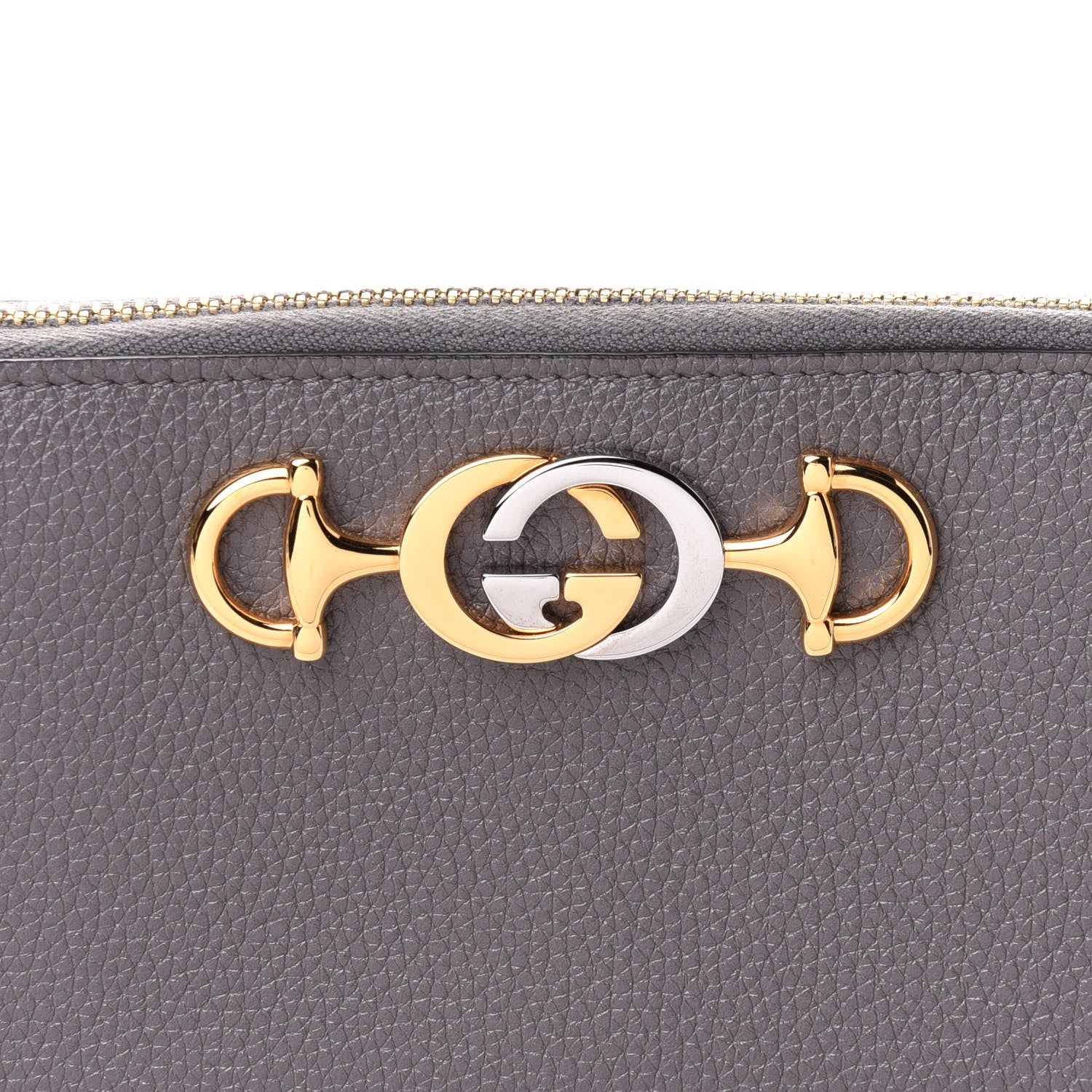 Gucci Grainy Calfskin Zumi Zip Around Wallet Dusty Grey 6 of 10