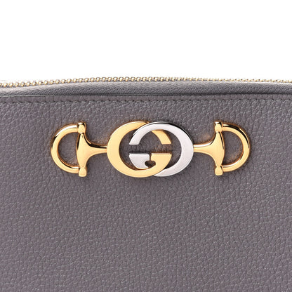 Gucci Grainy Calfskin Zumi Zip Around Wallet Dusty Grey 6 of 10