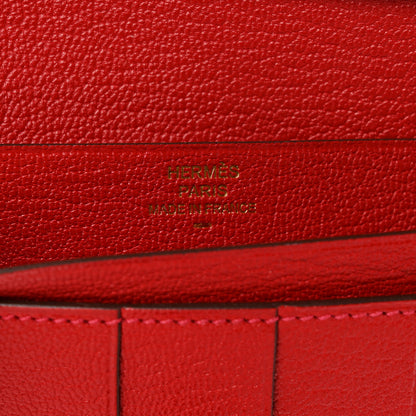 Hermes Lizard Bearn Gusset Wallet Rose Extreme 6 of 7