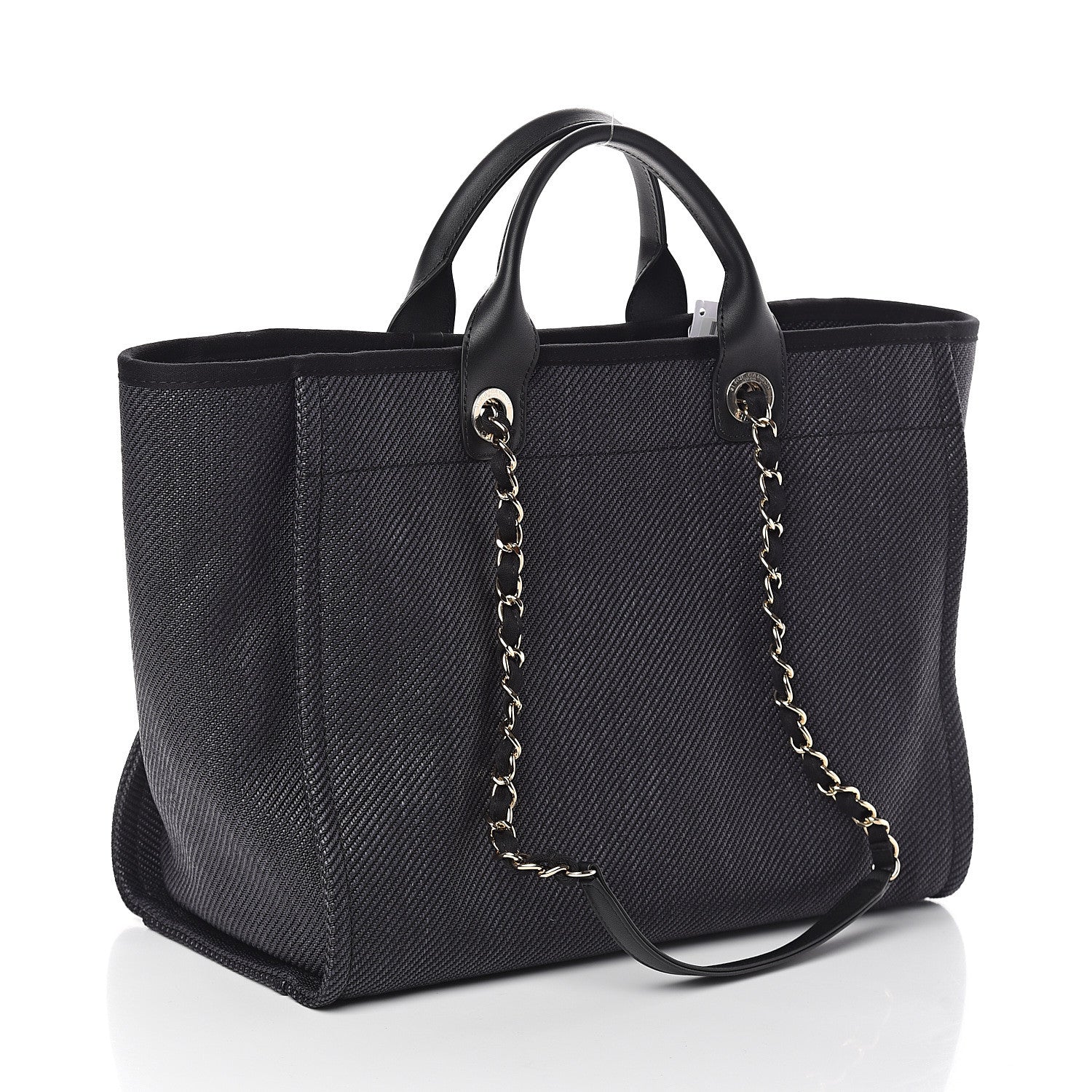 Chanel Canvas Medium Deauville Tote Black 2 of 8