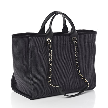 Chanel Canvas Medium Deauville Tote Black 2 of 8