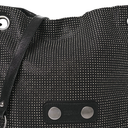 Alexander McQueen Studded Calfskin Faithful Zip Hobo Black 9 of 15