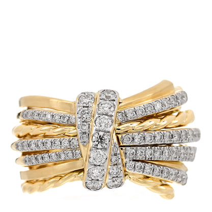 David Yurman 18K Yellow Gold Diamond Angelika Ring 50 5.25 1 of 5