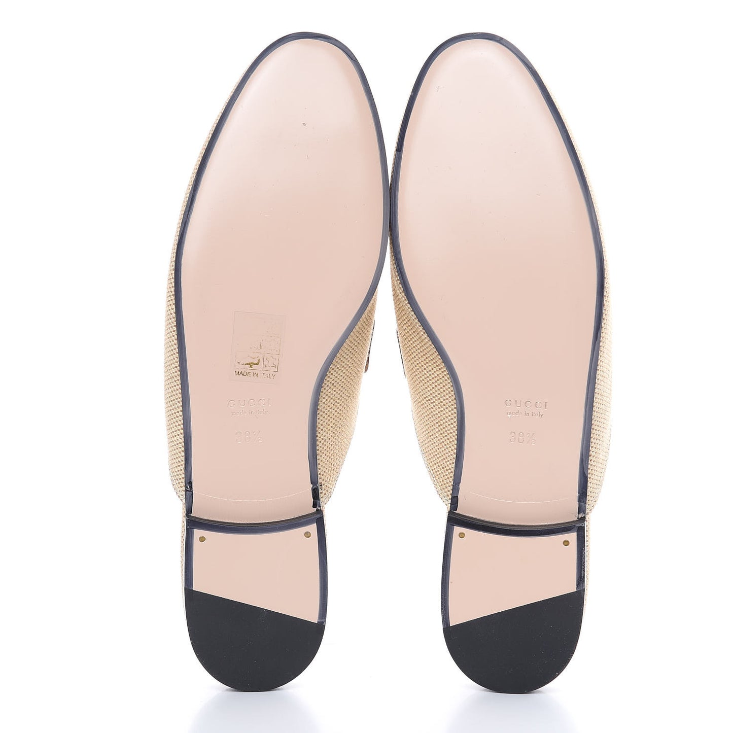 Canvas Vintage Charlotte Web Princetown Slippers 38.5 Sand Cuir