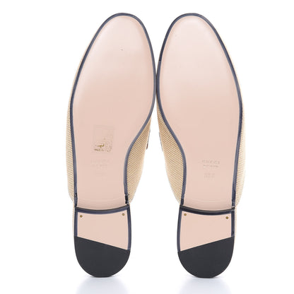 Gucci Canvas Vintage Charlotte Web Princetown Slippers 38.5 Sand Cuir 5 of 9