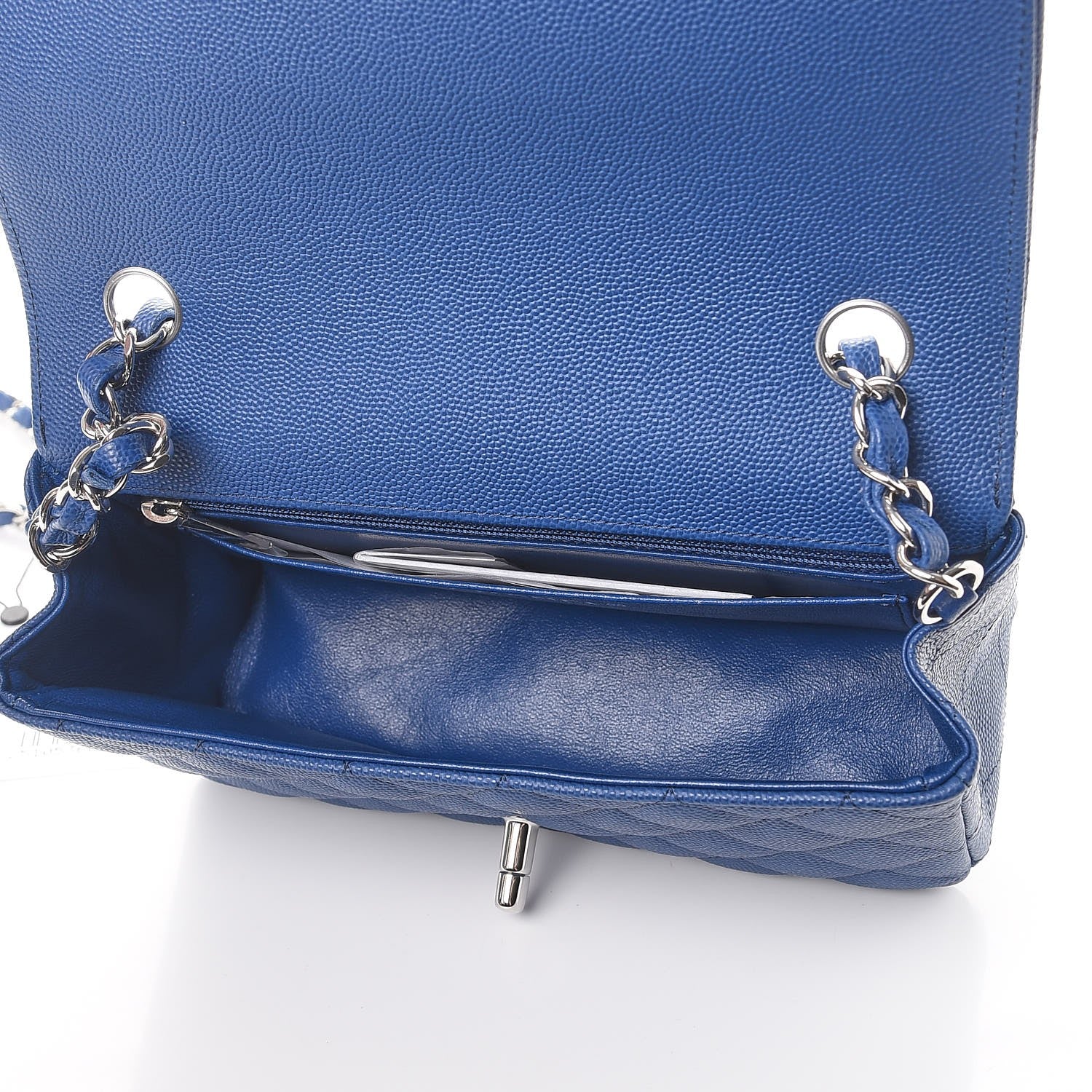 Chanel Caviar Quilted Mini Rectangular Flap Dark Blue 6 of 9