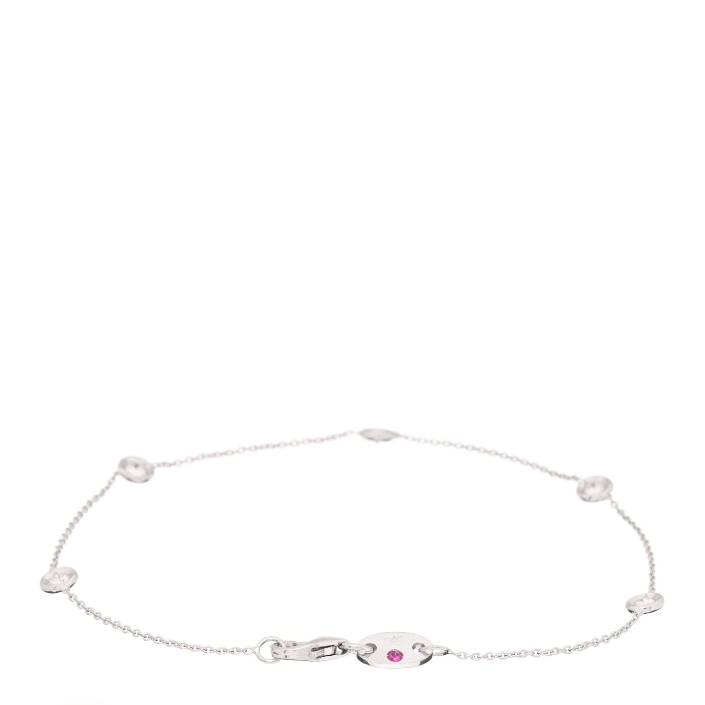 18K White Gold Diamond By the Inch Five Station Bracelet
