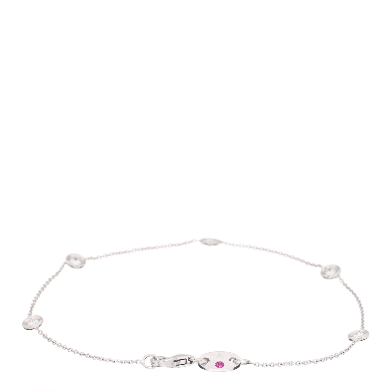 Roberto Coin 18K White Gold Diamond By the Inch Five Station Bracelet 2 of 3