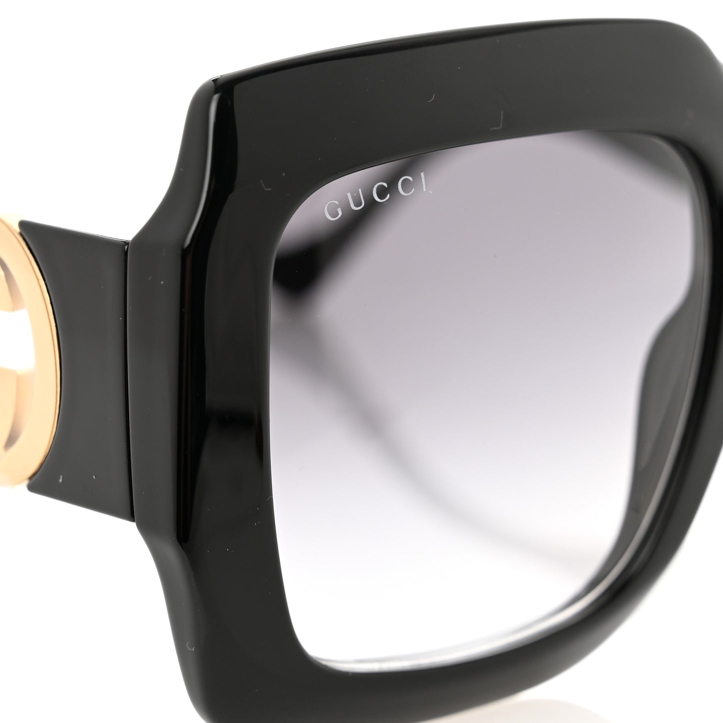 Acetate Rectangular Frame Chain Sunglasses GG1022S Black