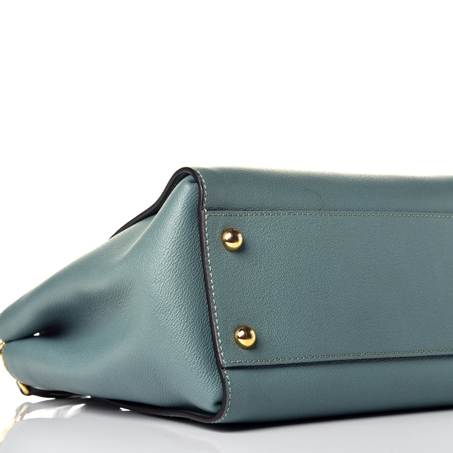 Soft Grain Calfskin Medium Buckle Tote Celadon Blue