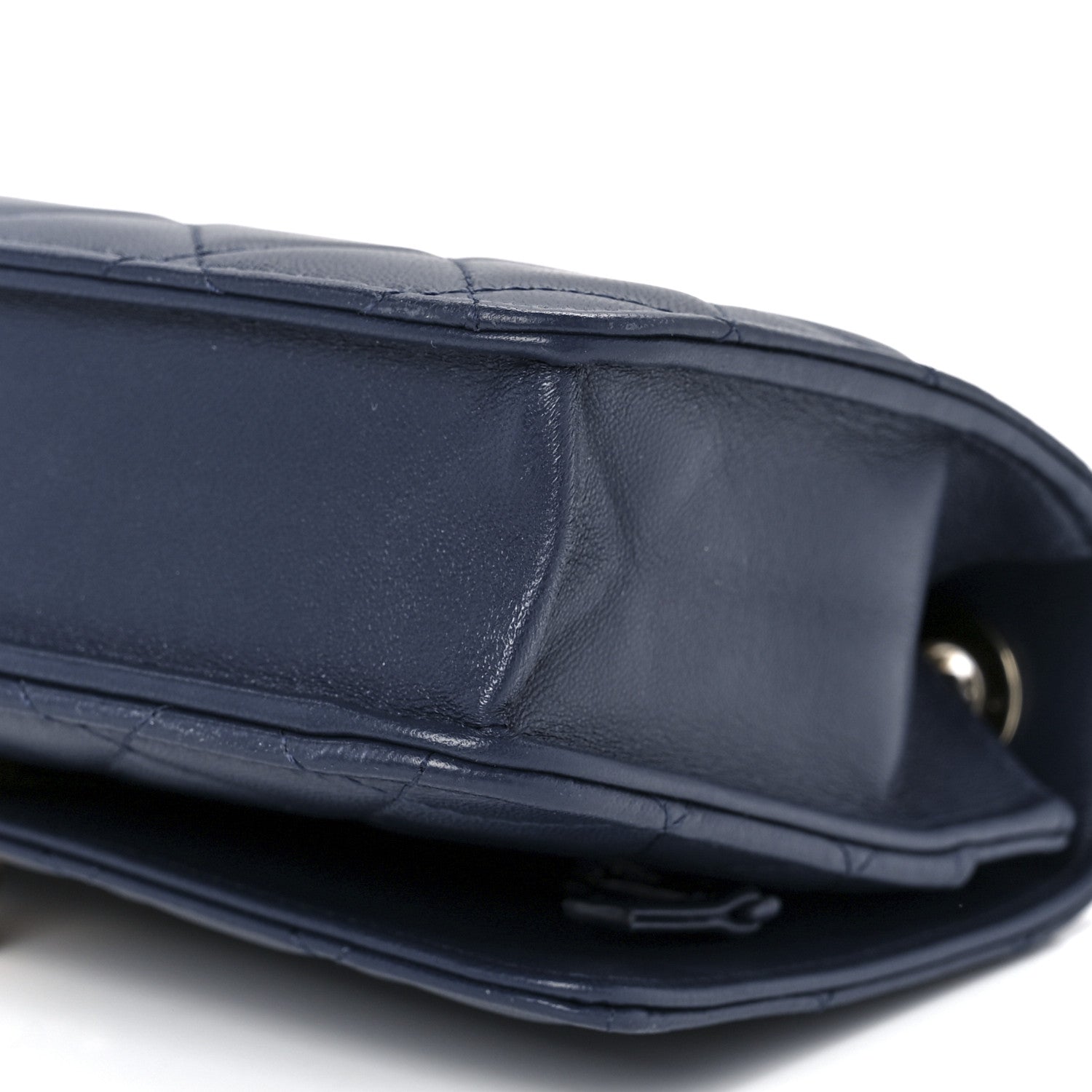 Chanel Lambskin Quilted Trendy CC Wallet On Chain WOC Blue 12 of 13