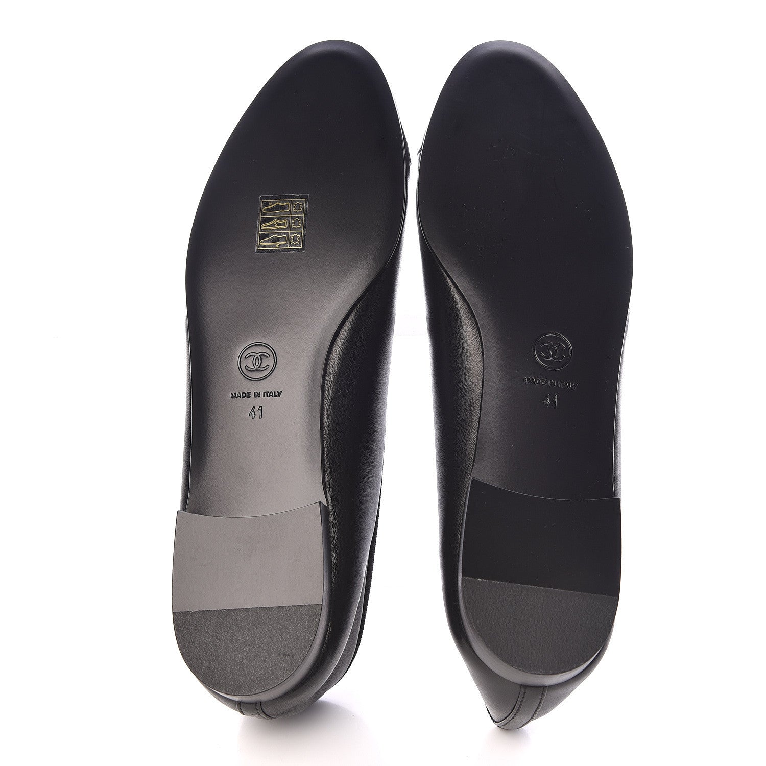 Chanel Lambskin Patent Cap Toe Ballerina Flats 41 Black 5 of 9