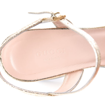 Gucci Galassia GG Marmont Ankle Wrap 75mm Sandals 39 Platino 8 of 10