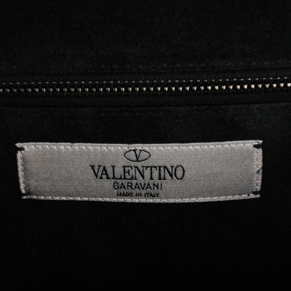 Valentino Garavani Pebbled Calfskin Star Studded Small Lock Flap Black 6 of 6
