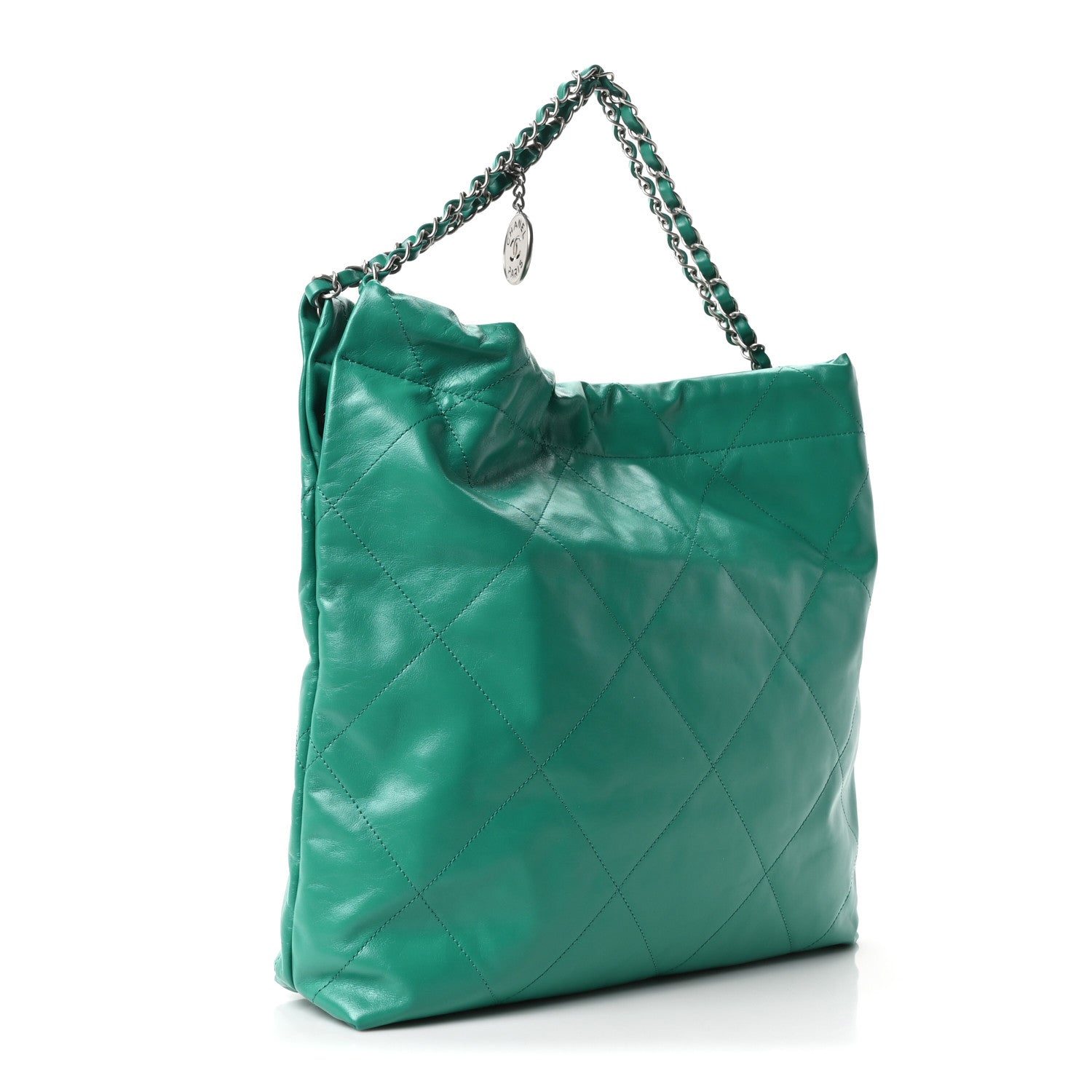 Chanel Shiny Calfskin Quilted Chanel 22 Green 4 of 11