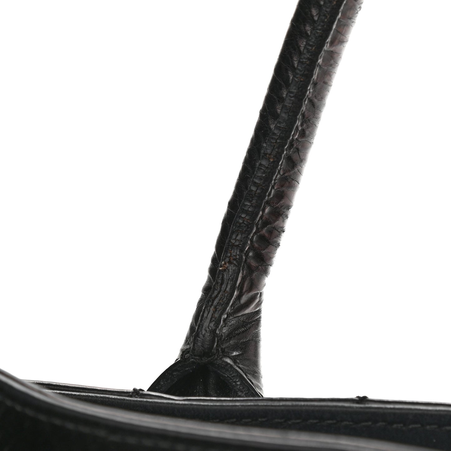 Glazed Calfskin Quilted Large New Portobello Tote Black