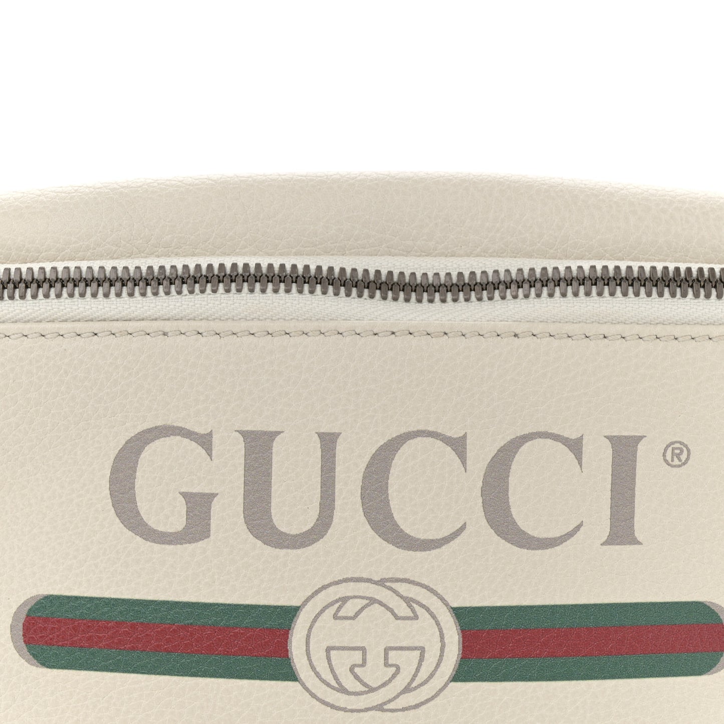 Grained Calfskin Small Logo Belt Bag White