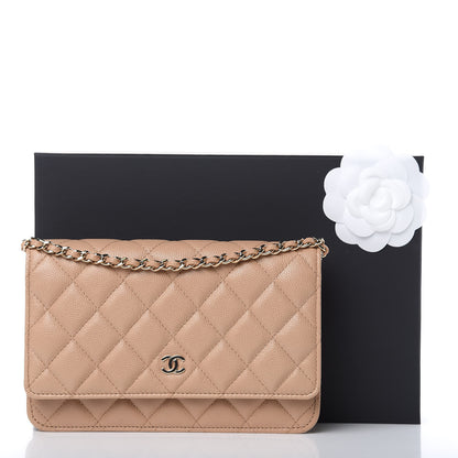 Chanel Caviar Quilted Wallet On Chain WOC Beige 9 of 9