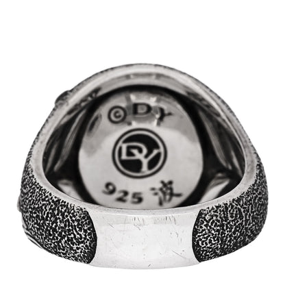 David Yurman Sterling Silver Black Diamond Waves Skull Ring 70 13 4 of 5