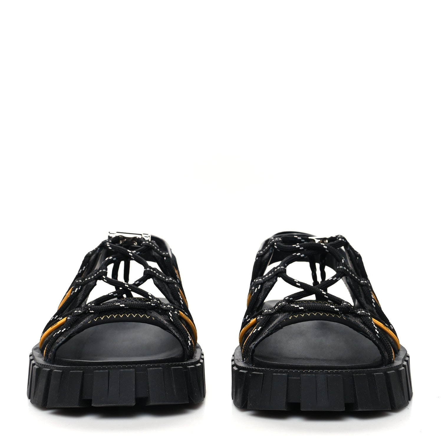 Fendi Technical Fabric Jacquard Mesh FF Mens Fendi Force Slingback Sandals 6 Black Grigio 2 of 10