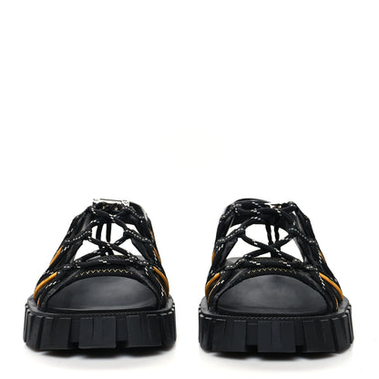 Fendi Technical Fabric Jacquard Mesh FF Mens Fendi Force Slingback Sandals 6 Black Grigio 2 of 10