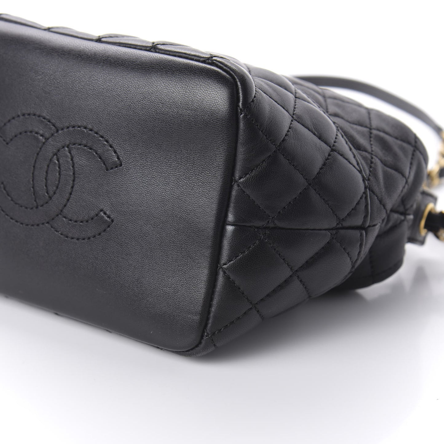 Lambskin Quilted Small Hobo Black