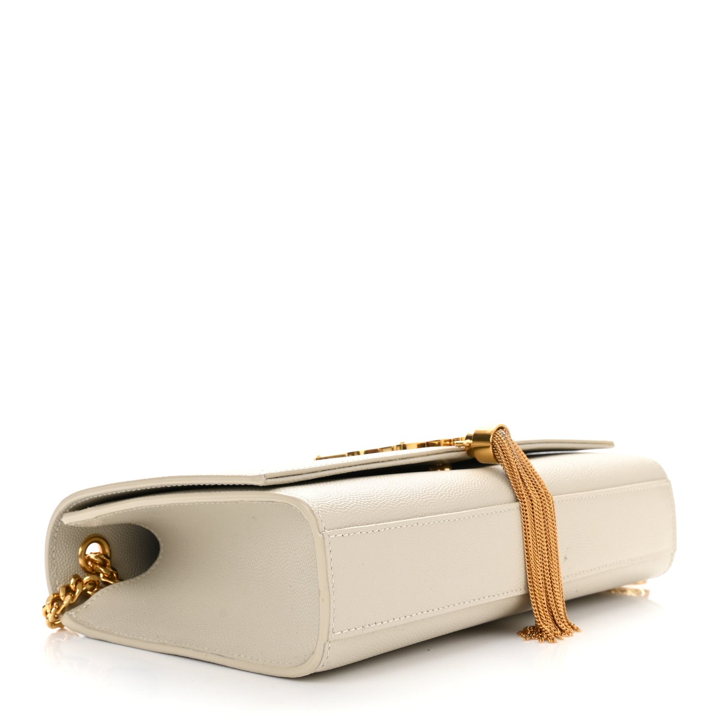 Grain De Poudre Calfskin Medium Classic Monogram Kate Tassel Satchel Crema Soft
