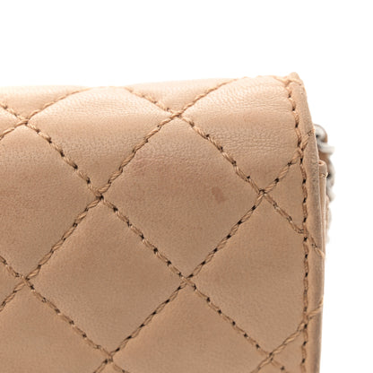 Chanel Lambskin Quilted Clutch with Chain Flap Beige 15 of 17