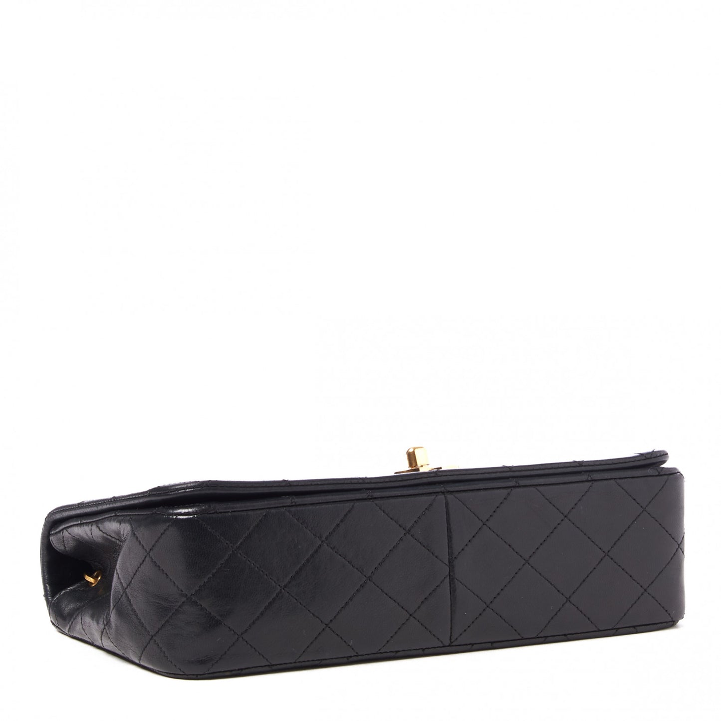 Lambskin Quilted Small Single Flap Bag Black