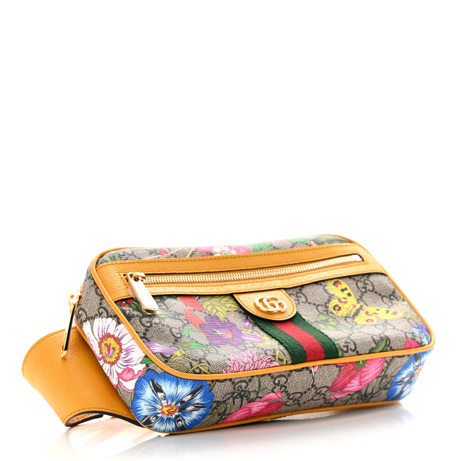 Gucci GG Supreme Monogram Flora Medium Ophidia Belt Bag Beige Multicolor Crop 4 of 12