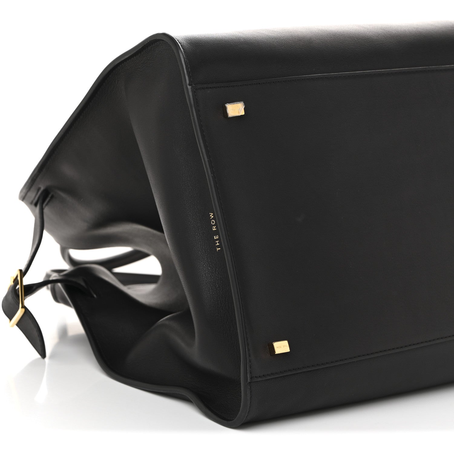 The Row Polished Saddle Calfskin Soft Margaux 17 Black 8 of 9