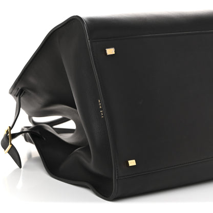 The Row Polished Saddle Calfskin Soft Margaux 17 Black 8 of 9