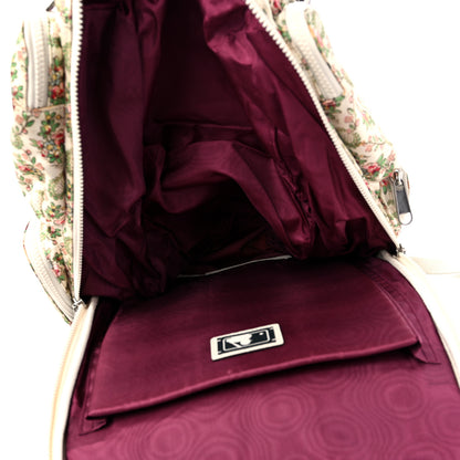 Gucci X MLB Satin Floral Print NY Yankees Patch Backpack Ivory Green 5 of 12