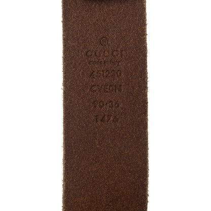 Gucci Cuoio Toscano Nickel Feline Buckle Belt 90 36 Cuir 3 of 5