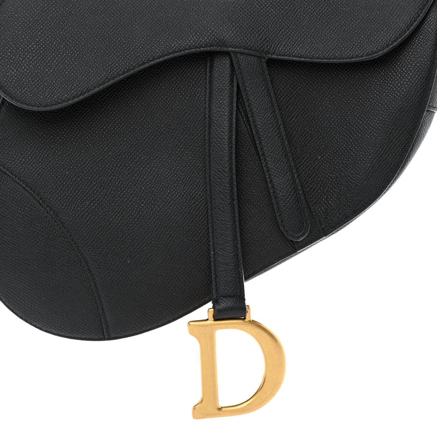 Christian Dior Grained Calfskin Saddle Bag Black 8 of 10