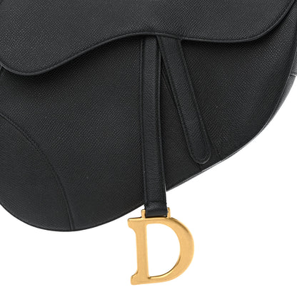 Christian Dior Grained Calfskin Saddle Bag Black 8 of 10