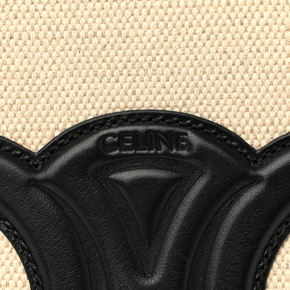 Celine Canvas Calfskin Triomphe Small Bucket Bag Vanilla Black 6 of 10