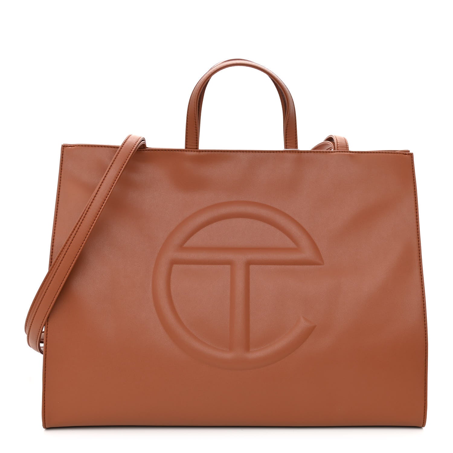 Telfar Vegan Leather Large Shopping Bag Tan 1 of 11