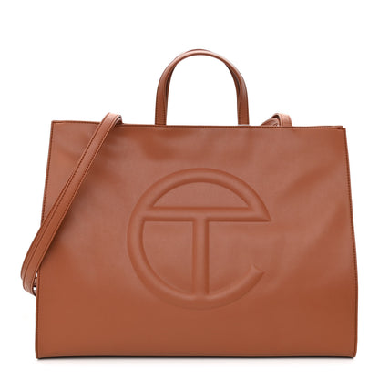 Telfar Vegan Leather Large Shopping Bag Tan 1 of 11