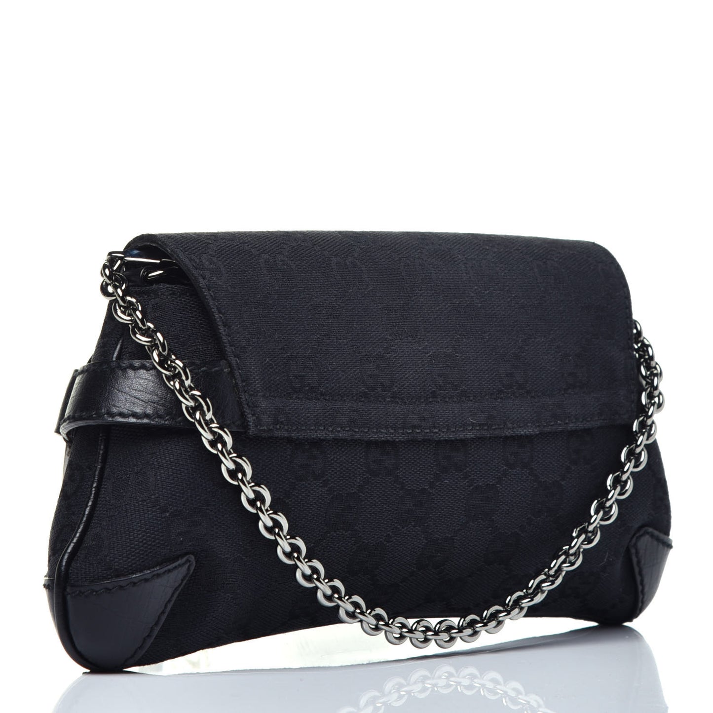 Monogram Horsebit Chain Clutch Black