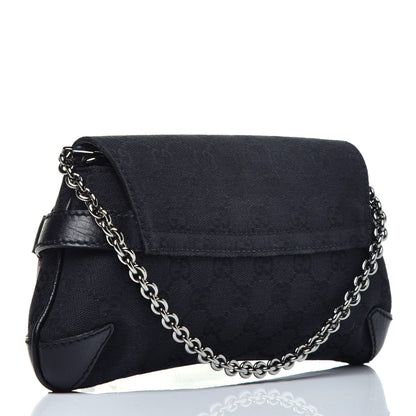 Gucci Monogram Horsebit Chain Clutch Black 3 of 9