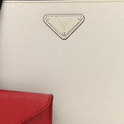 Prada Saffiano Mens Brique Crossbody Bag White Black 9 of 11
