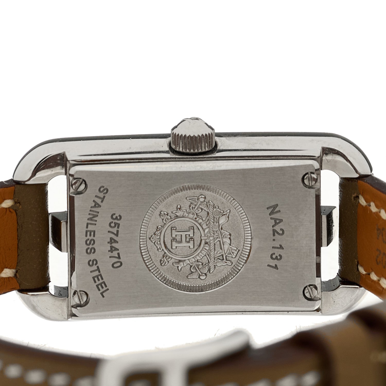 Hermes Stainless Steel Swift Diamond 17mm Nantucket Jete De Diamants Quartz Watch Etoupe 4 of 4