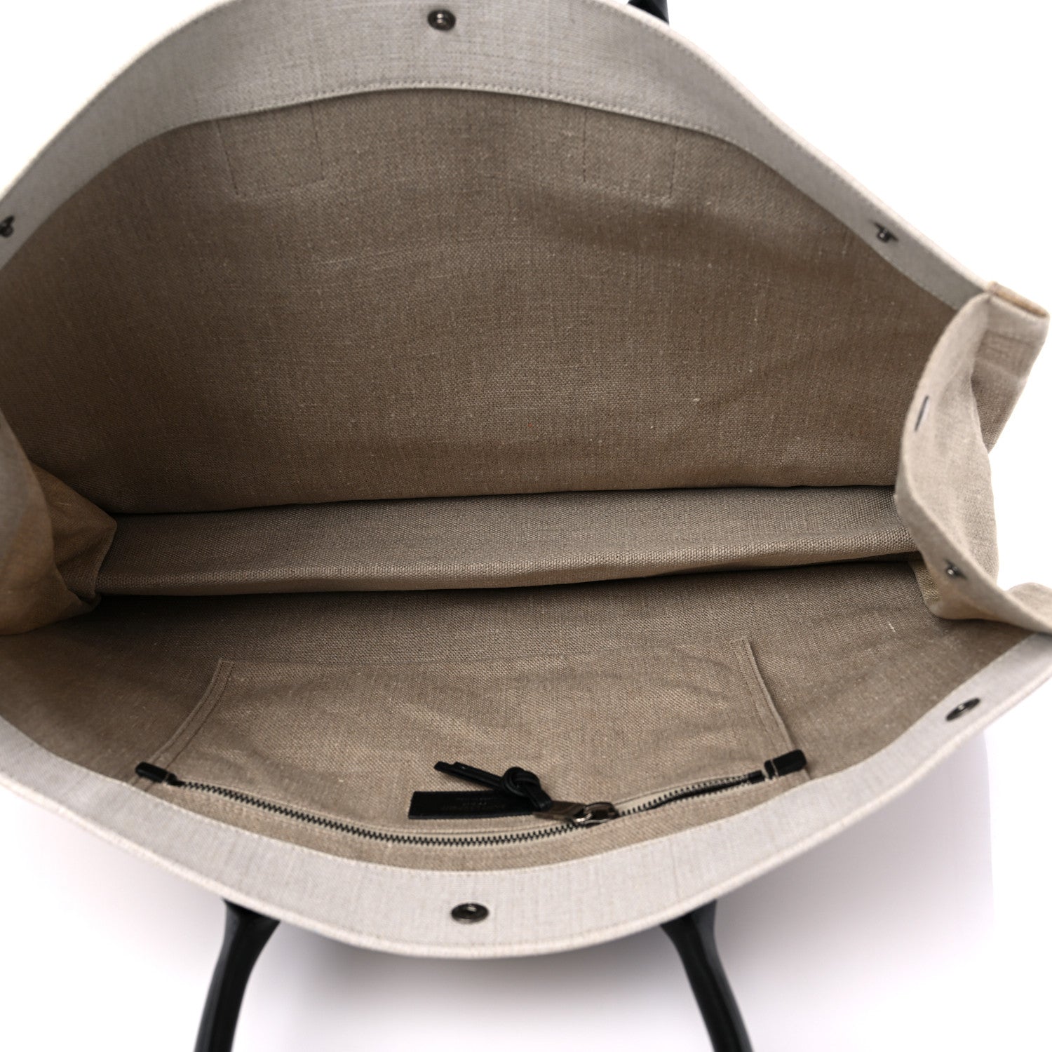 Saint Laurent Linen Calfskin Rive Gauche Tote Optic White 5 of 9