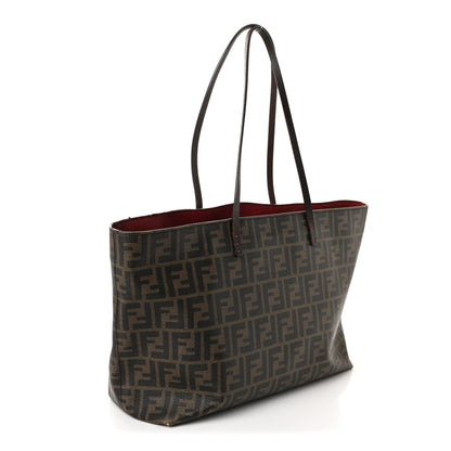 Fendi Zucca Spalmati Medium Roll Tote Tobacco Rosso 3 of 9
