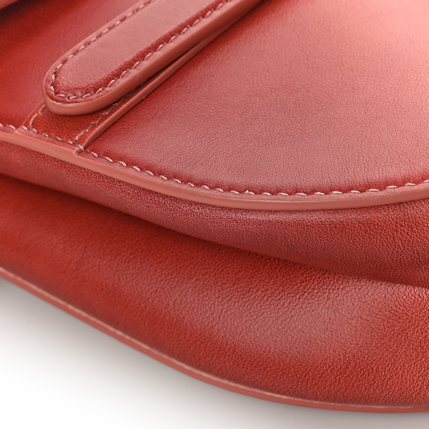 Gradient Calfskin Saddle Bag Pink
