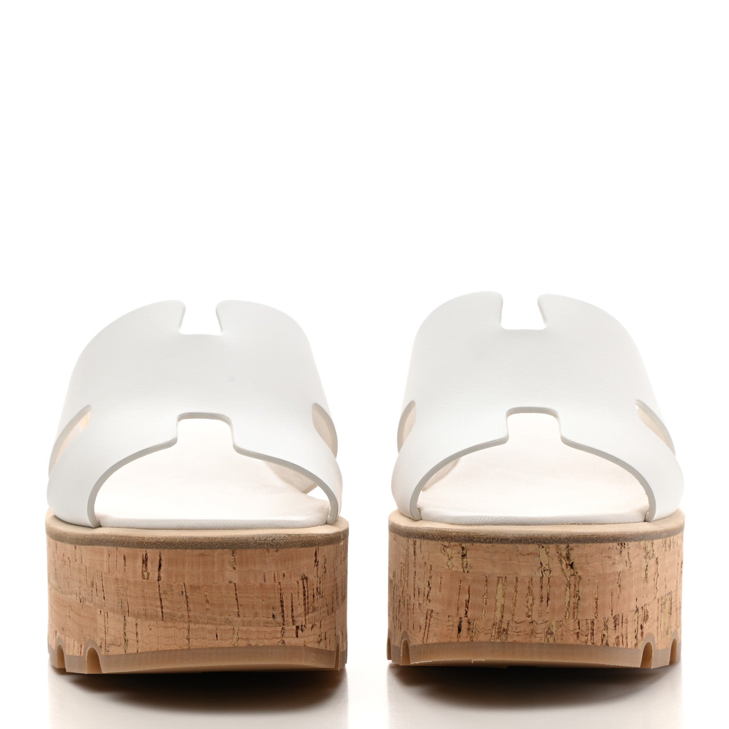 Hermes Calfskin Cork Eze 30 Sandals 38 White 2 of 9